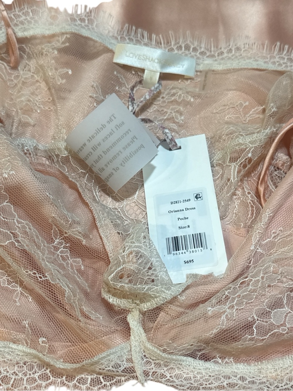 LoveShackFancy Orianne Maxi Slip Dress, Peche - Picture 11 of 13